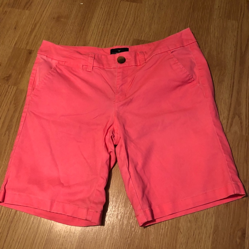 Neon Pink American Eagle Bermuda Shorts